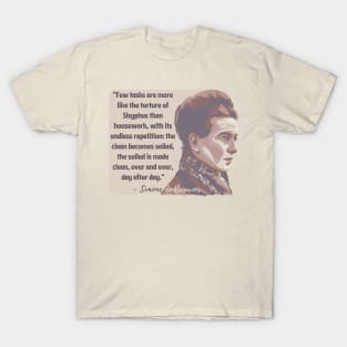 Simone de Beauvoir Portrait and Quote T-Shirt